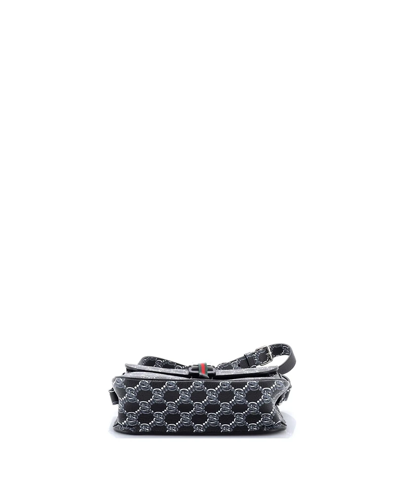 Pre-Owned Gucci Mini Front Buckle Crossbody Bag Gg Shadow Coated Canvas