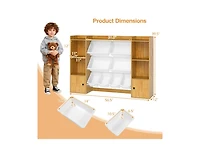 Slickblue Kids Bookshelf and Toy Storage with Open Shelves Bins