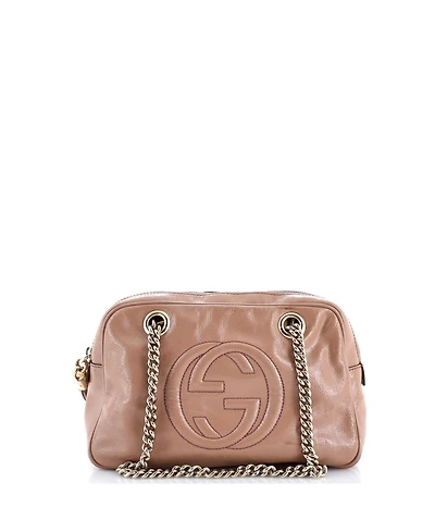 Pre-Owned Gucci Small Soho Chain Zip Shoulder Bag Patent