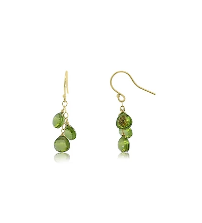 The Lovery Peridot Bead Dangle Earrings 14K Gold