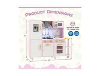 Hongge Wooden Kitchen Playset with Ice Maker and Sounds for Ages 3+