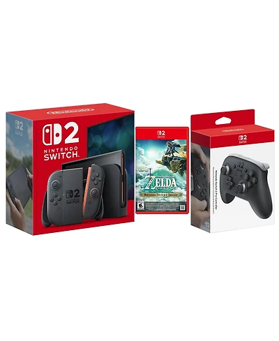 Nintendo Switch 2 Console with Zelda Tears of the Kingdom and Pro Controller Bundle