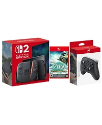 Nintendo Switch 2 Console with Zelda Tears of the Kingdom and Pro Controller Bundle