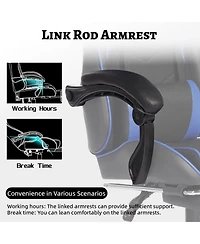 Streamdale Furniture Ergonomic Gaming Chair with Footrest & Lumbar Support