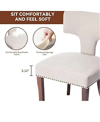 Rainsken Modern Wooden Dining Chairs Set of 2