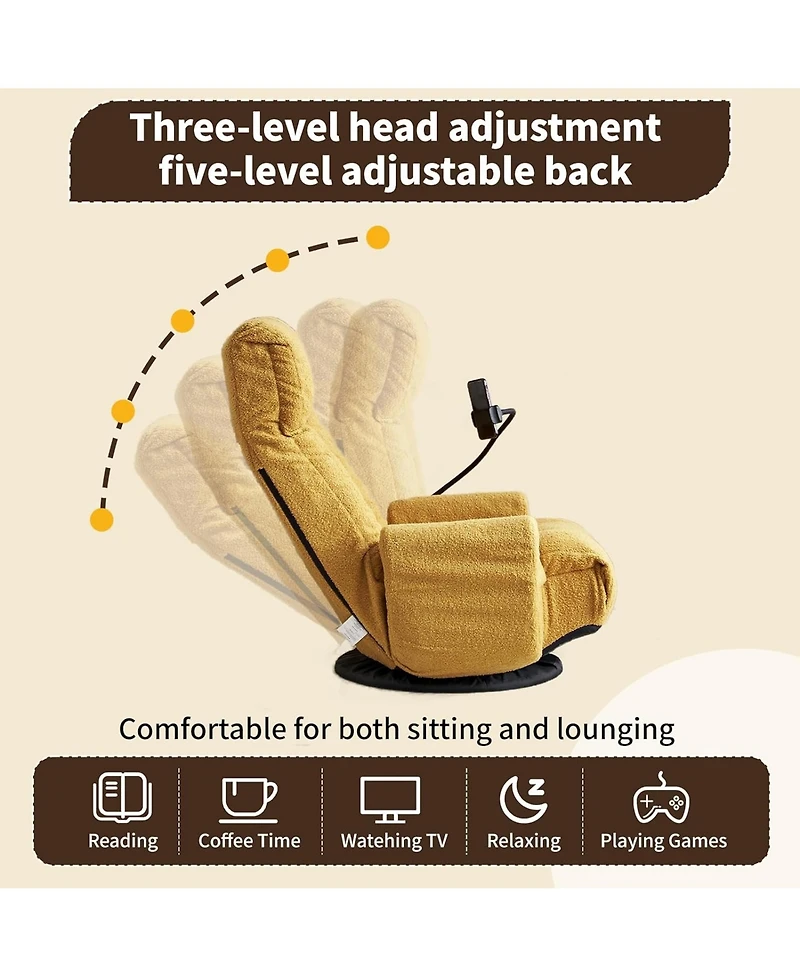 Rainsken 360° Swivel Floor Lounger Chair