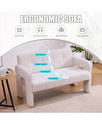 Boyel Living Modern Double Armchair Room & Bedroom Compact Upholstered Sofa Leisure Comfortable Seating with Dual Armrests
