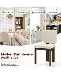 Sugift Wooden Dining Chairs Set of Two with Solid Wood Legs