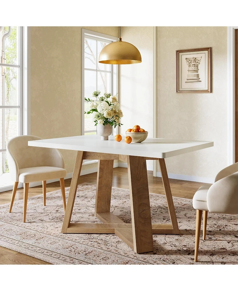 Tribesigns 47-Inch Dining Table for 4 People, Modern Kitchen Table with Wooden Legs