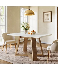 Tribesigns 47-Inch Dining Table for 4 People, Modern Kitchen Table with Wooden Legs