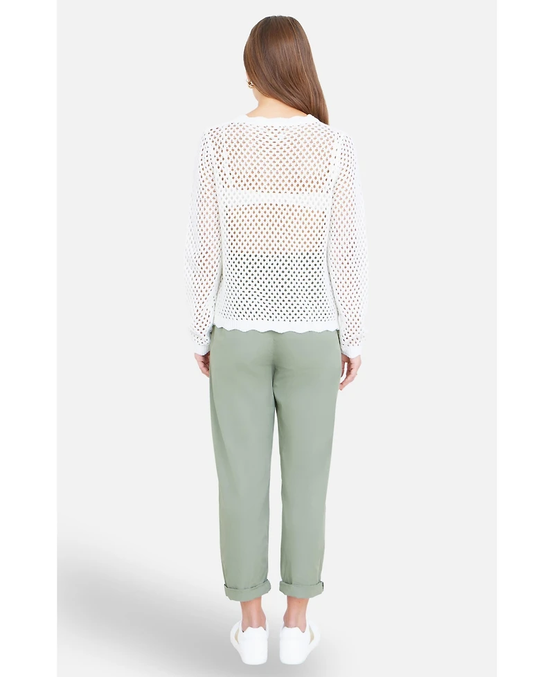 Yumi Women's Flower Crochet Jumper