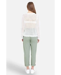 Yumi Women's Flower Crochet Jumper