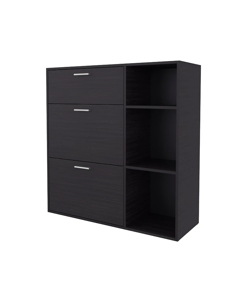 Depot E-Shop Linn Shoe Rack, 2 Doors, 1 Drawer, 3 Shelves