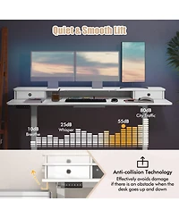 Sugift Electric Standing Desk with Two Drawers for Home Office