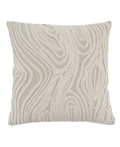 Saro Lifestyle Embroidered Wave Decorative Pillow, 18" x