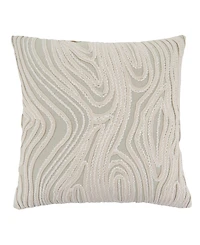 Saro Lifestyle Embroidered Wave Decorative Pillow, 18" x