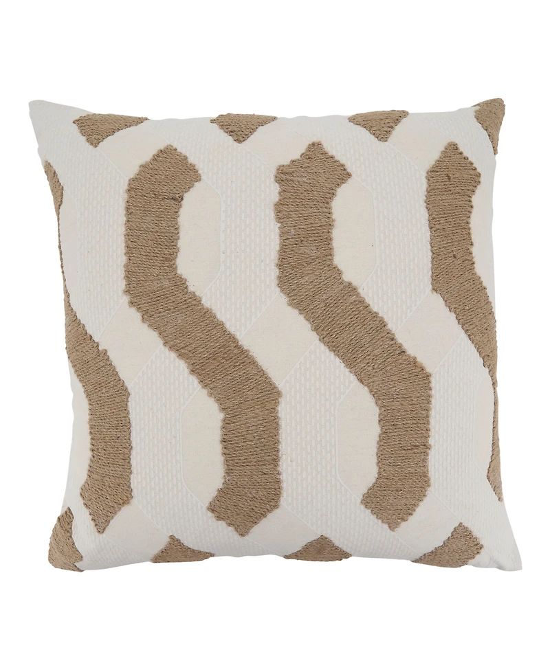Saro Lifestyle Textured Jute Stripe Decorative Pillow