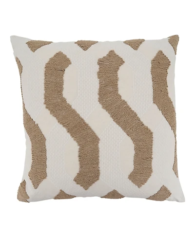 Saro Lifestyle Textured Jute Stripe Decorative Pillow, 20" x 20"