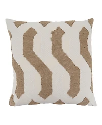 Saro Lifestyle Textured Jute Stripe Decorative Pillow