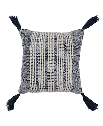 Saro Lifestyle Woven Stripe Decorative Pillow, 18" x 18"