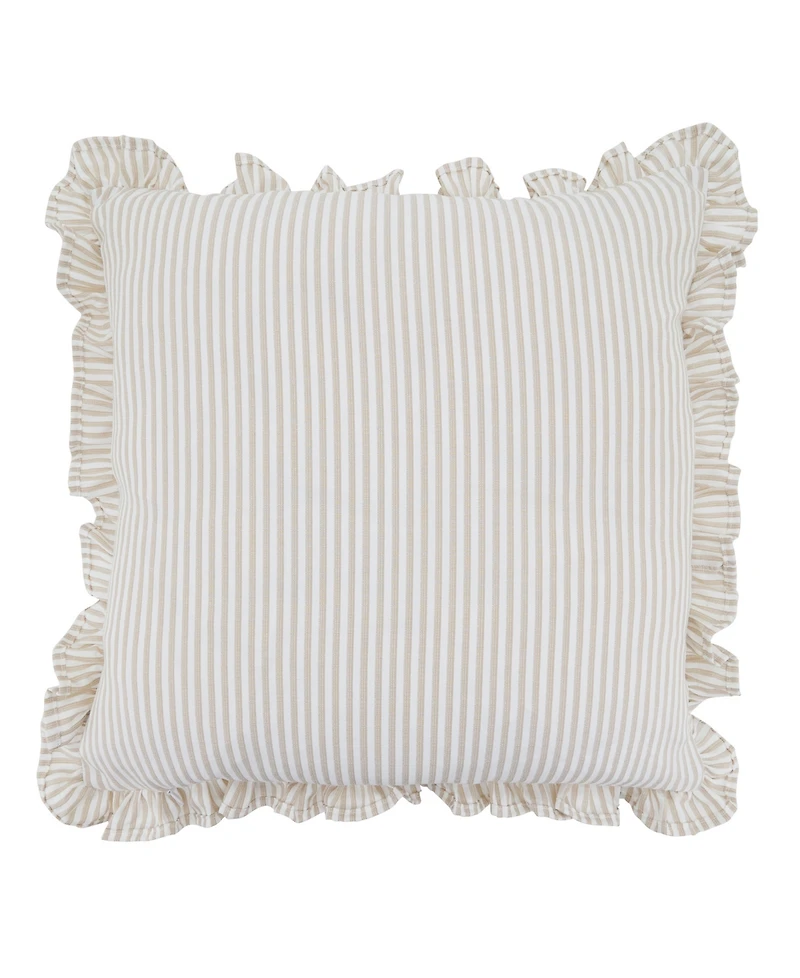 Saro Lifestyle Striped Ruffle Edge Decorative Pillow