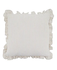 Saro Lifestyle Striped Ruffle Edge Decorative Pillow