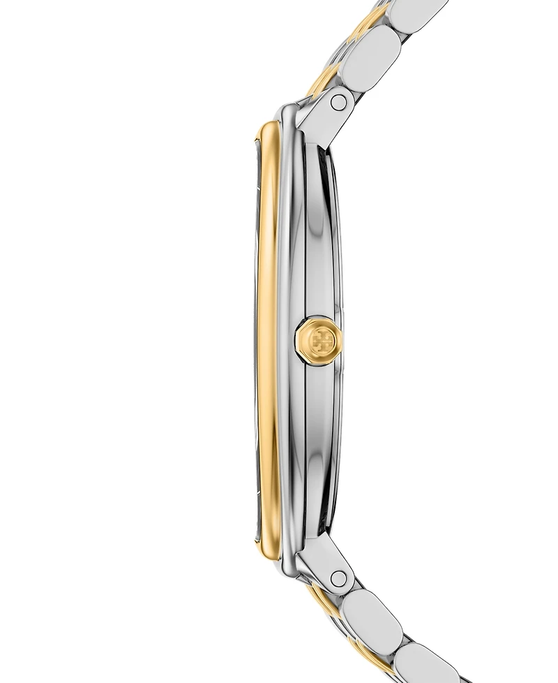 Tory Burch Women's The Oval Elongated Quartz Two-Hand Two-Tone Stainless Steel Watch, 22mm