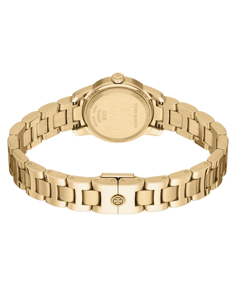 Tory Burch Women's The Miller Round Small Quartz Three-Hand Gold Stainless Steel Watch, 28mm
