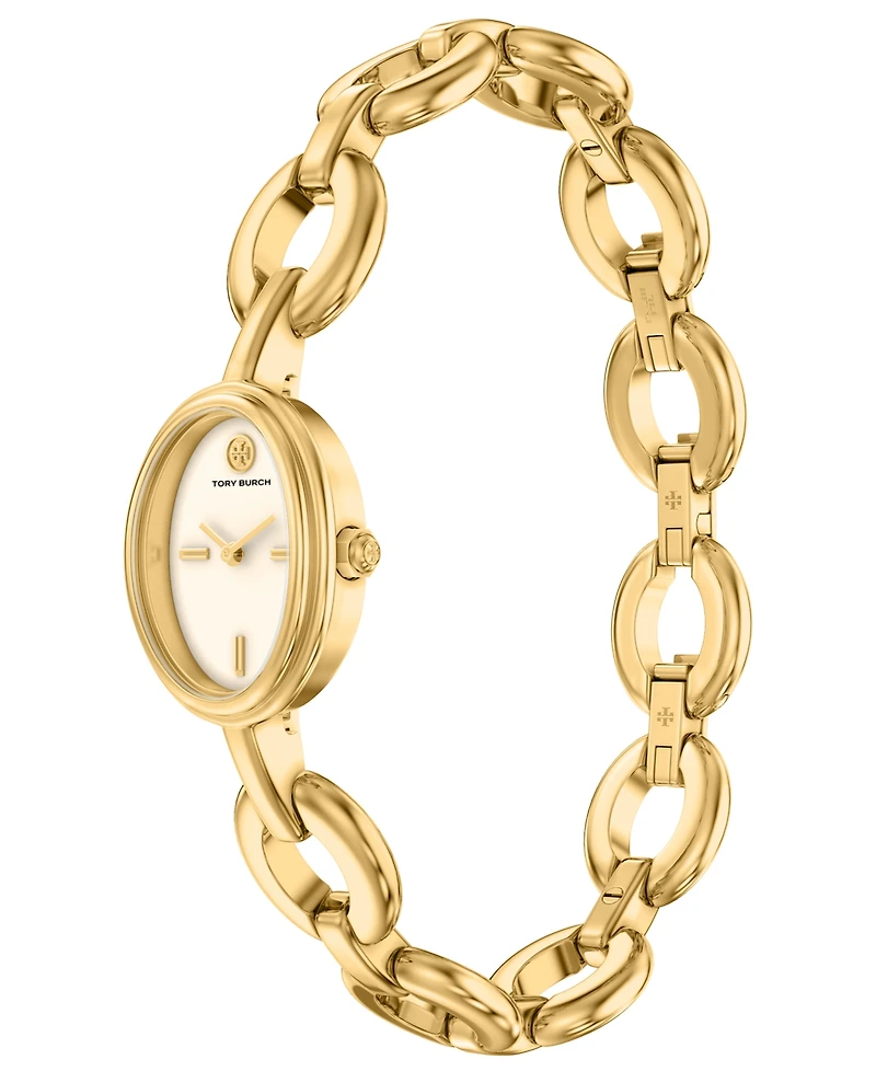 Tory Burch Women's The Oval Small Gift Set Quartz Two-Hand Gold Stainless Steel Watch, 22mm