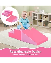 Mecale 2-Piece Step and Slide Soft Foam Climber Set for Infants & Toddlers