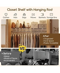 Sugift Wall Mounted Closet Shelves with Ventilated Wire Shelving