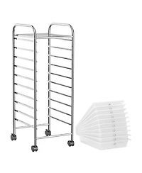 Sugift Ten Drawer Rolling Storage Cart Organizer with Universal Casters