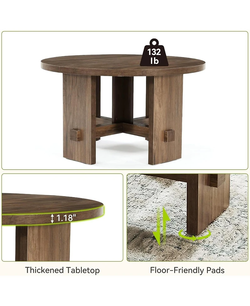 Tribesigns Round Coffee Table with Pedestal, 31.5-Inch Small Circle Center Table