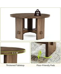 Tribesigns Round Coffee Table with Pedestal, 31.5-Inch Small Circle Center Table