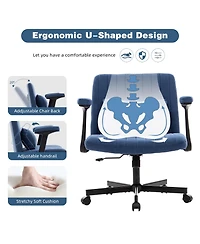 Boyel Living Velvet Criss Cross Armrest Office Chair with Wheels, Comfortable for Home Office, Reading and Vanity