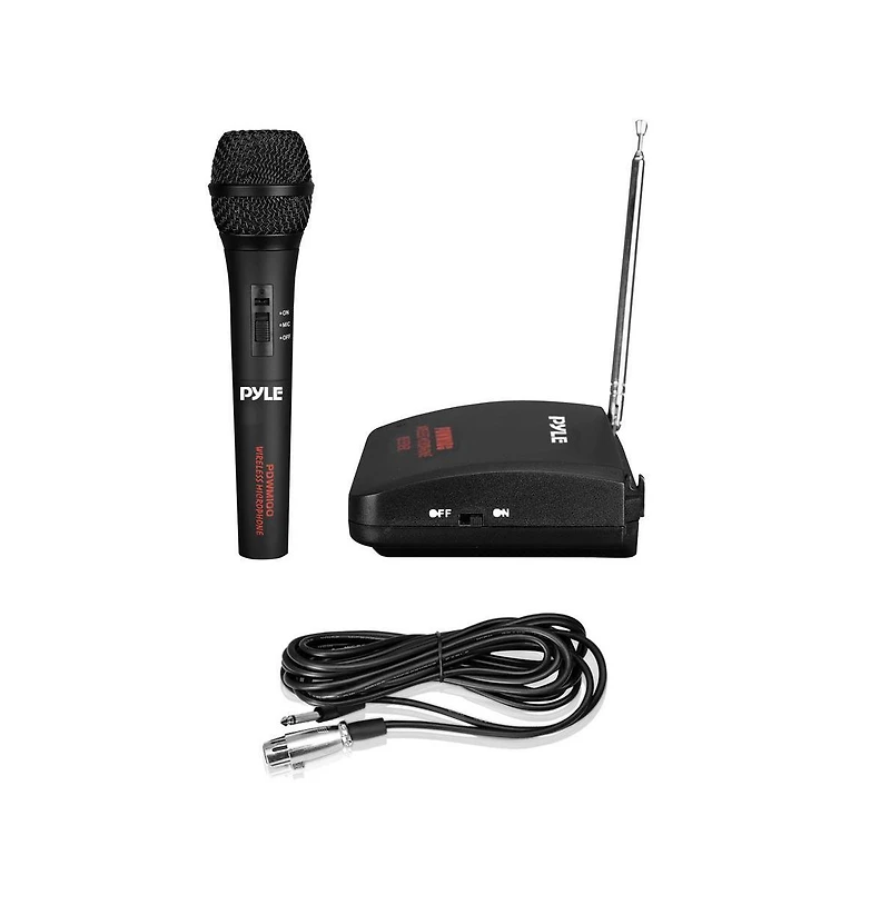 Pyle PDWM100 Dual Function Wireless/Wired Microphone System with Built-in Acoustic Pop Filter