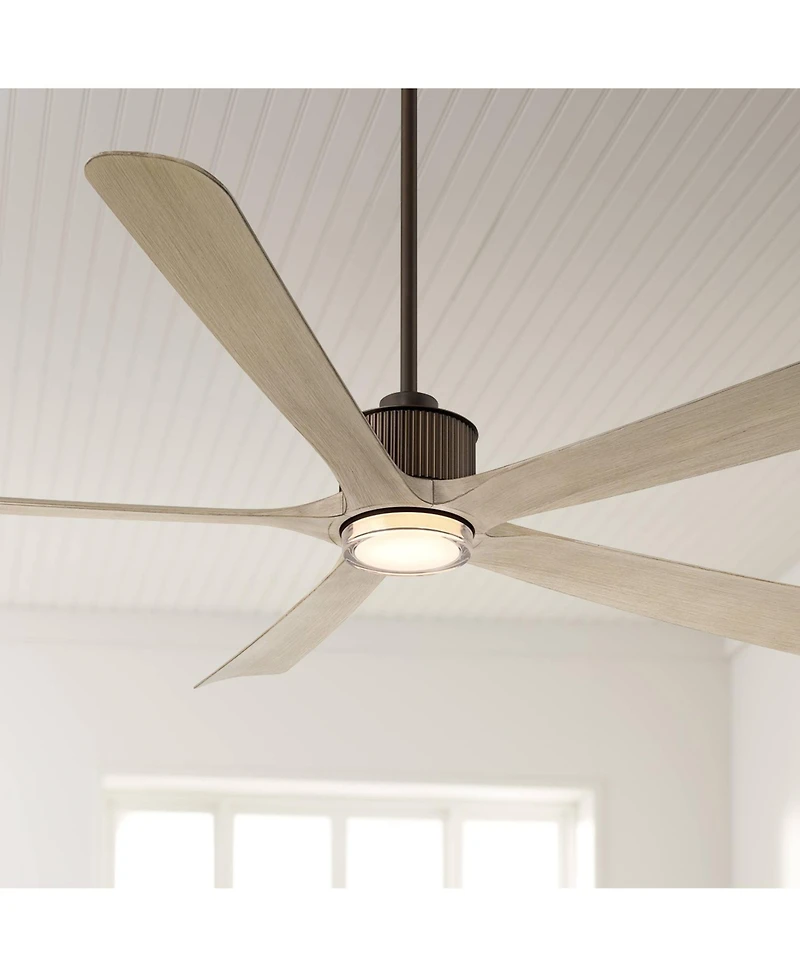 Casa Vieja 60" Casa Vieja Hex Oak Led Ceiling Fan with Remote