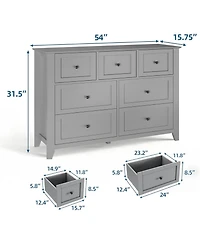 gaomon Garvee 54" Wide 7-Drawer Modern Dresser, Deep Drawers for Bedroom