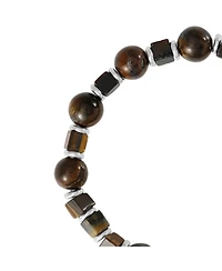 Lucky Brand Men s Tiger Eye & Hematite Beaded Stretch Bracelet