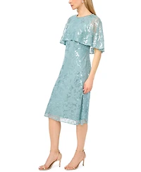 Msk Petite Short-Sleeve Crewneck Midi Dress
