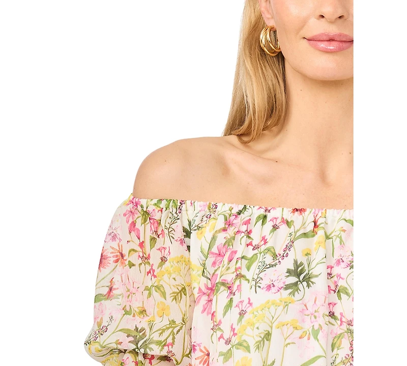 Vince Camuto Women's Off-The-Shoulder Long-Bubble-Sleeve Top