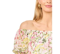 Vince Camuto Women's Off-The-Shoulder Long-Bubble-Sleeve Top