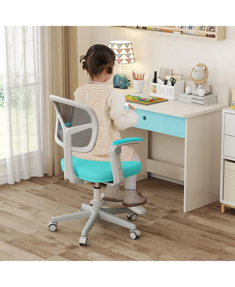 Sugift Kids Desk Chair with Adjustable Height Armrest and Footrest