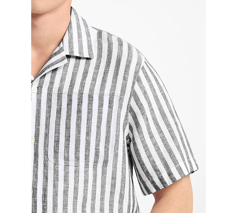 Michael Kors Men's Striped Camp-Collar Shirt