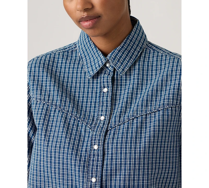 Levi's Women's Short-Sleeve Cropped-Fit Denim Shirt