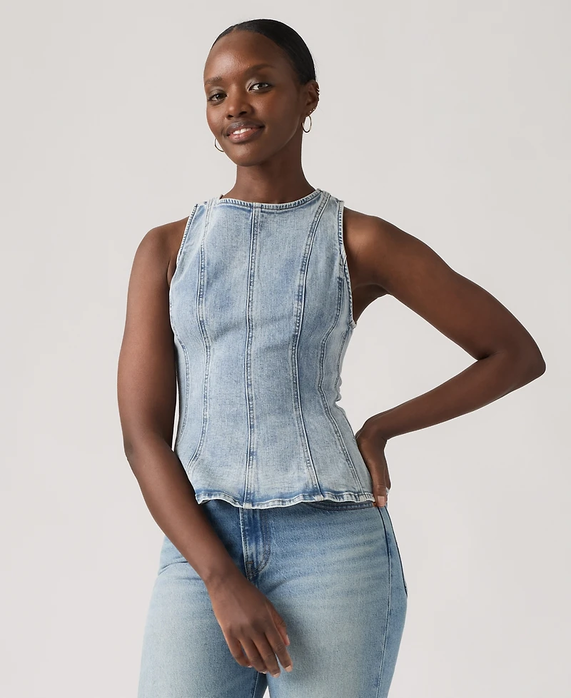 Levi's Women's Sleeveless High-Neck Peplum Top