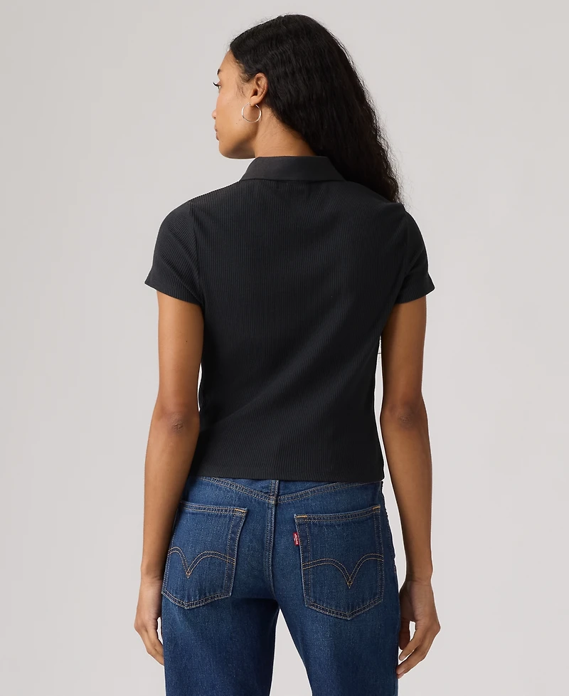 Levi's Women's Short-Sleeve Ribbed Polo Shirt