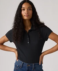 Levi's Women's Short-Sleeve Ribbed Polo Shirt