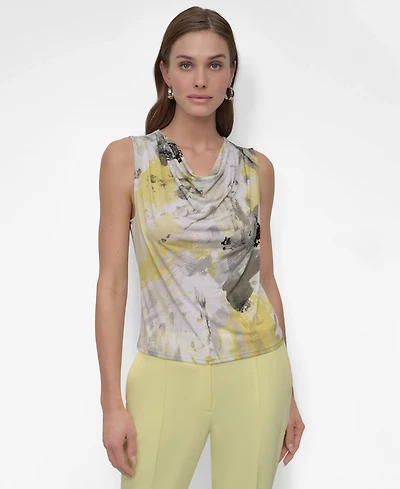 Dkny Petite Sleeveless Cowl Neck Blouse