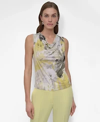 Dkny Petite Sleeveless Cowl Neck Blouse